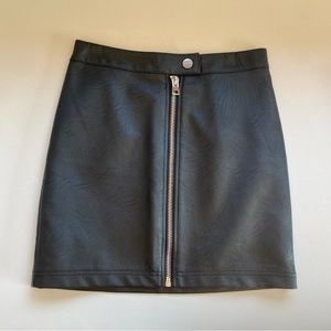 Topshop Black Faux Moto Leather Skirt
